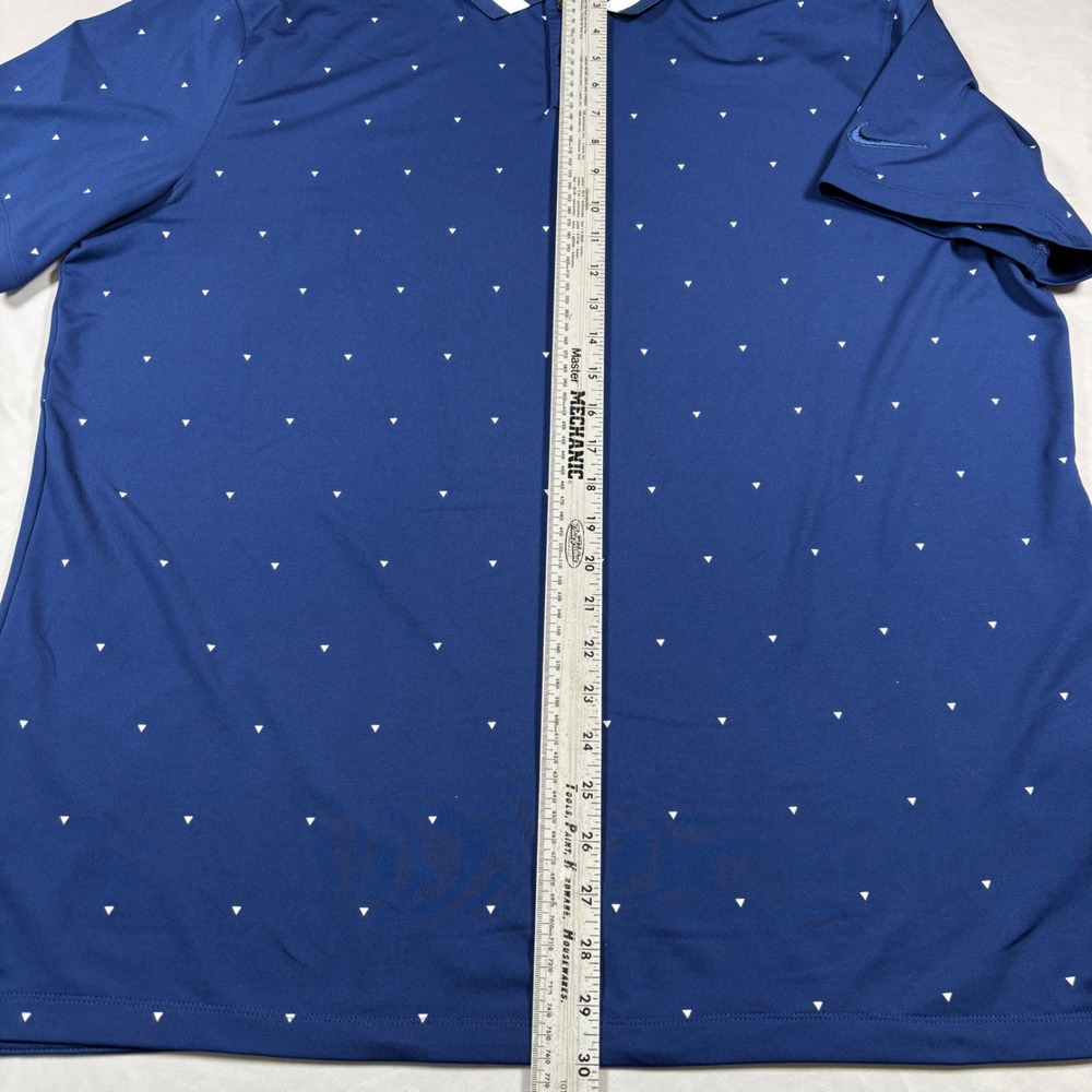 Nike Polo Shirt Mens XL Blue Dri-FIT Triangle Print Short Sleeve Golf Tee - Picture 8 of 12